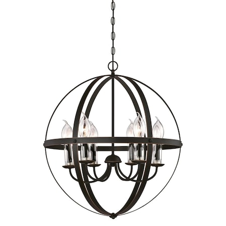 Westinghouse Chandelier Outdoor 40W 6-Light Stella Mira ORB Hghlghts Clear Glass 6339000